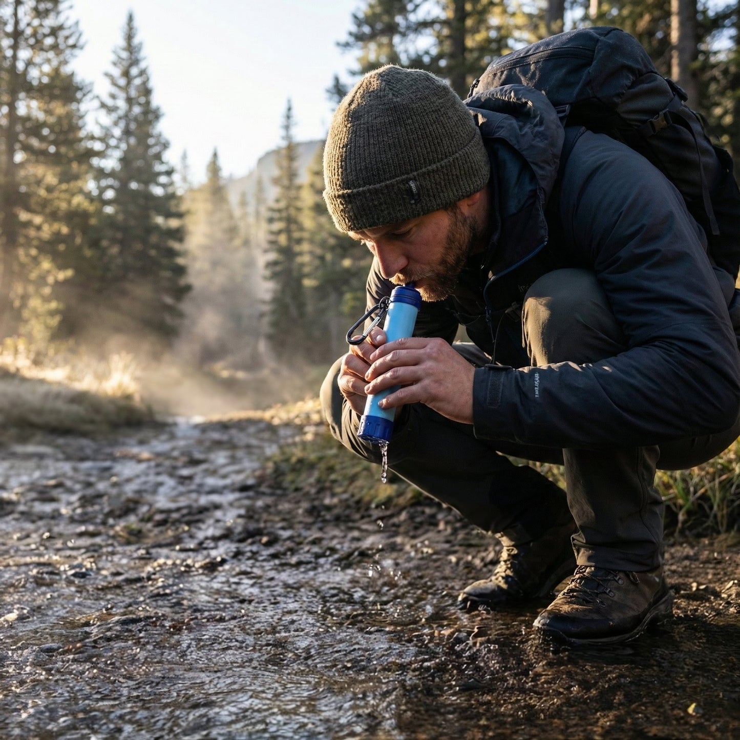 Portable Water Filter Straw - Safe Drinking Water Anywhere (Emergency & Outdoor Use)