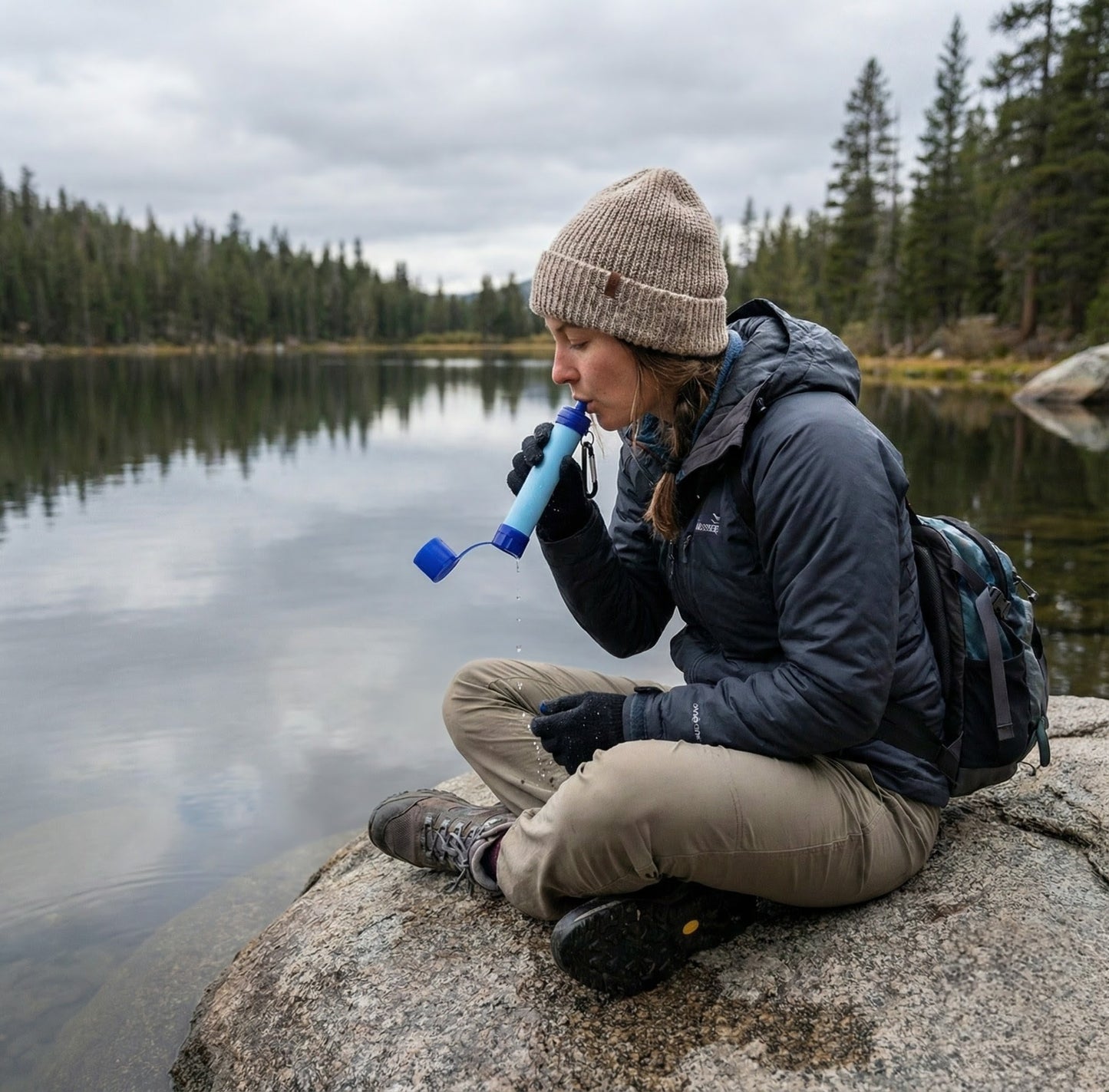 Portable Water Filter Straw - Safe Drinking Water Anywhere (Emergency & Outdoor Use)