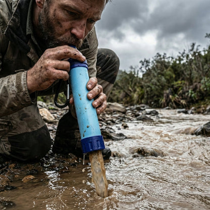 Portable Water Filter Straw - Safe Drinking Water Anywhere (Emergency & Outdoor Use)