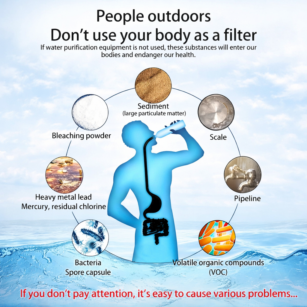Portable Water Filter Straw - Safe Drinking Water Anywhere (Emergency & Outdoor Use)
